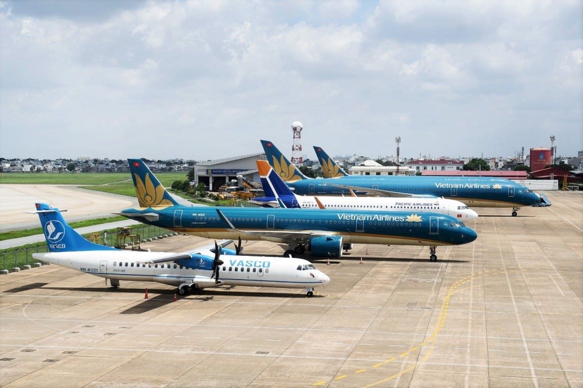 Đội tàu bay của Vietnam Airlines. Ảnh: VNA.