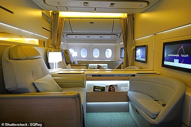 Sharing his favourite airline for in-flight meals and snacks, he went into detail about a the 'phenomenal' five-course experience he had whilst flying Air France's First Class La Premiere (pictured)