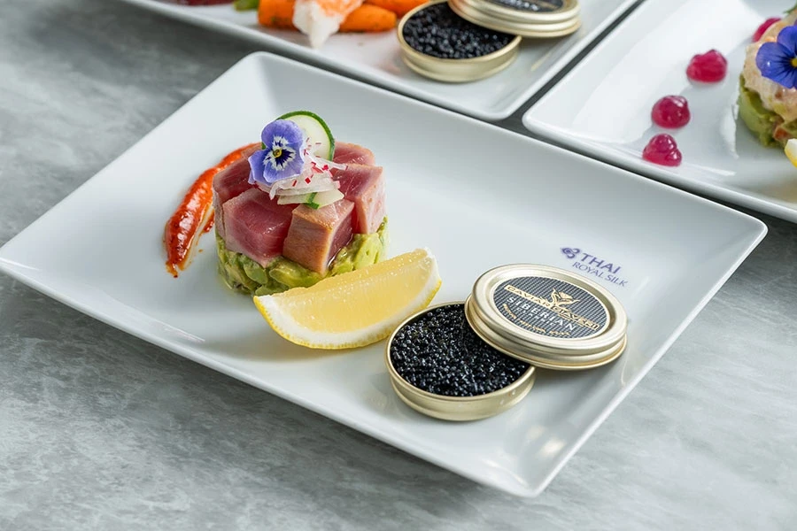Thai Airways Business Class Caviar Service