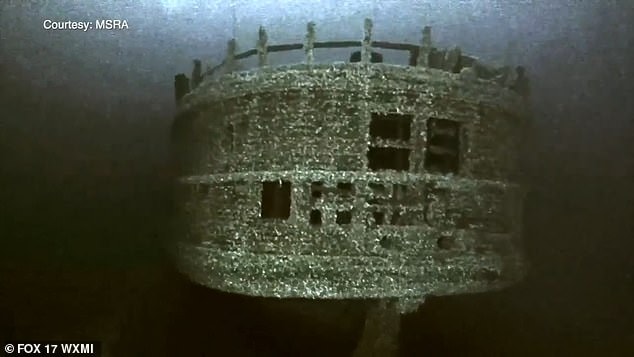 Last year broke the record for total number of shipwrecks found in Lake Michigan in a single year with 13 found (pictured: shipwreck in Lake Michigan)