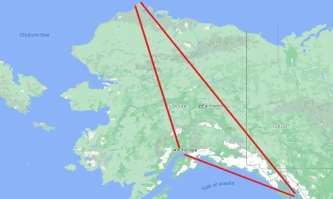 The Alaska Triangle connects Anchorage, Juneau and Utqiagvik. Photo: Google Maps