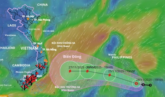 Bão số 15 khả năng xuất hiện trên Biển Đông khoảng ngày 26/11. Nguồn: VNDMS