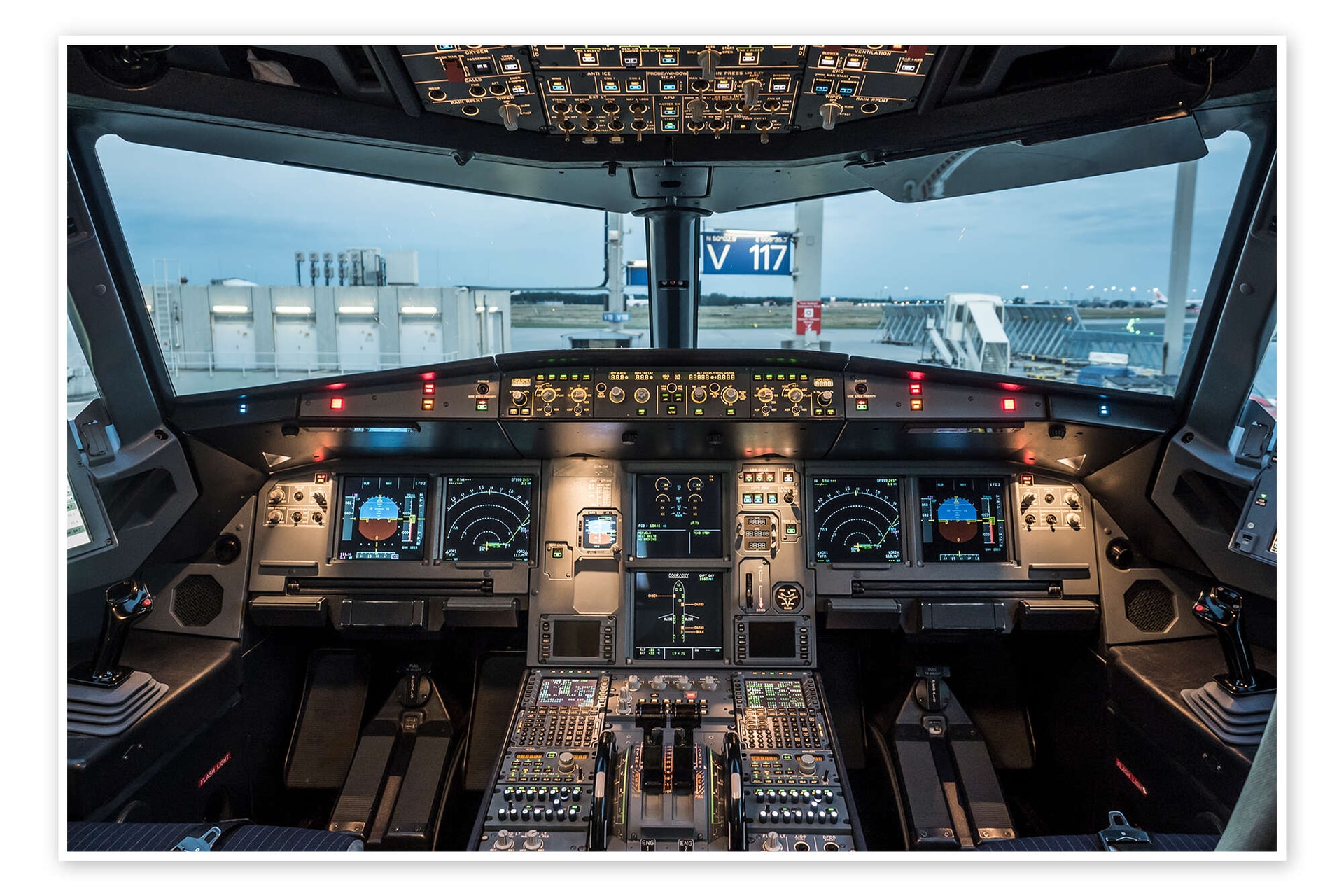 Airbus A320 Cockpit print by Ulrich Beinert | Posterlounge