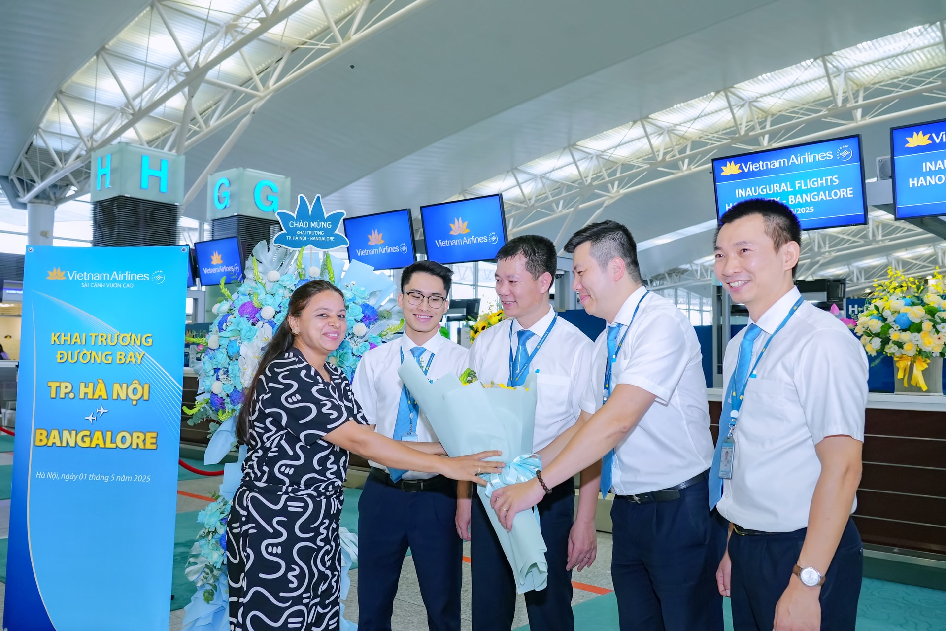 Năm 2025, Vietnam Airlines chính thức khai trương đường bay thẳng kết nối Hà Nội với Bengaluru, trung tâm công nghệ hàng đầu của Ấn Độ. Ảnh: VNA