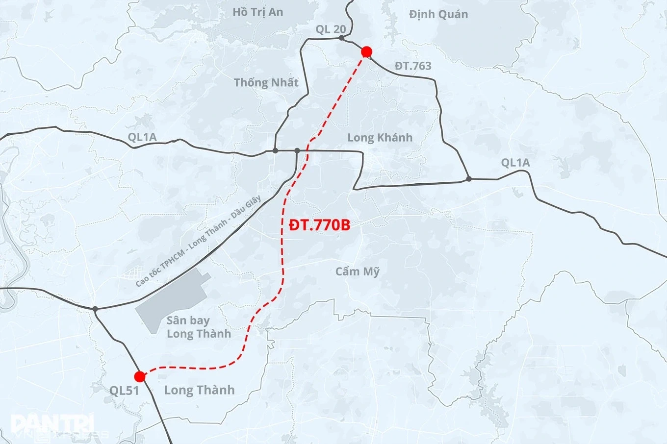 Sơ đồ đường ĐT 770B (Đồ họa: Phú Việt/ Báo Dân trí)