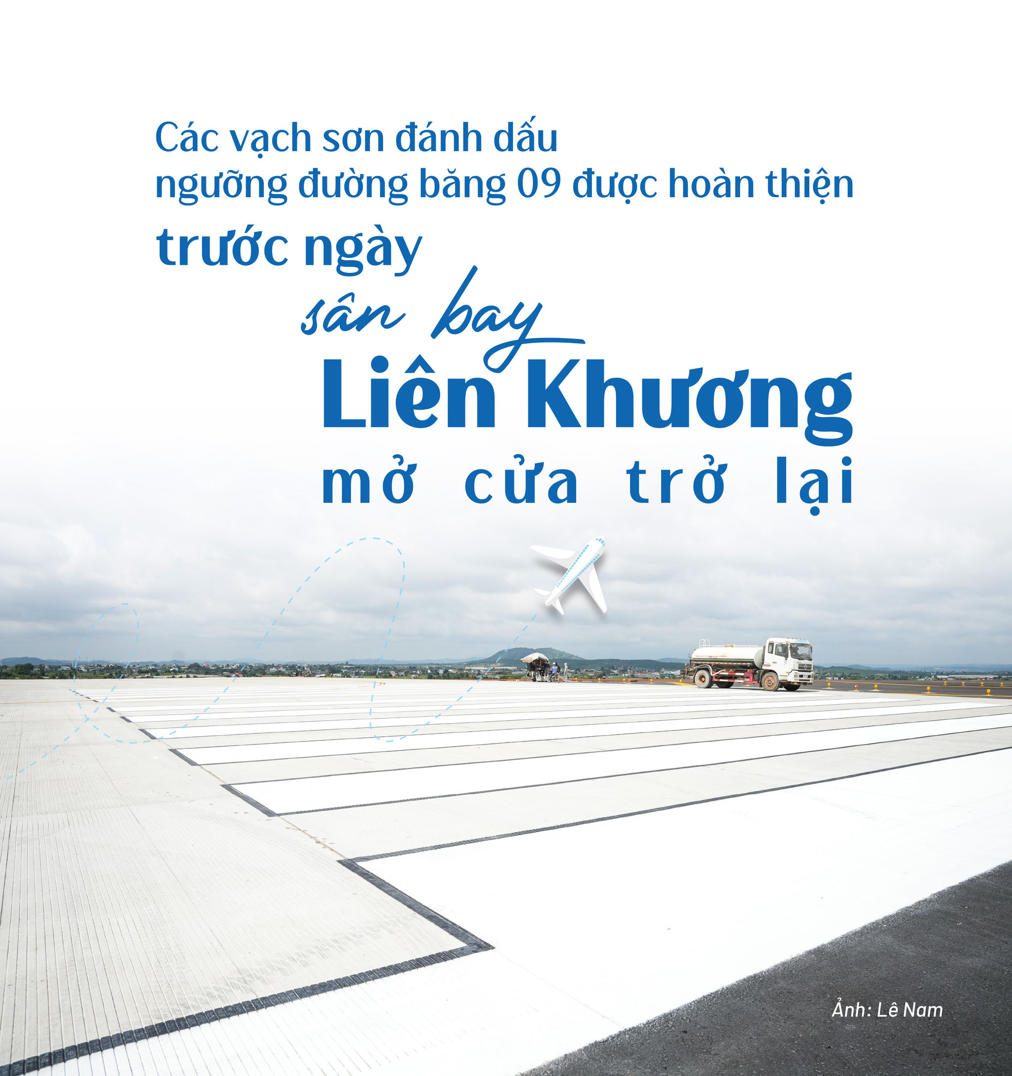 Đường băng dài 3 km trải dài thẳng tắp giữa cao nguyên.