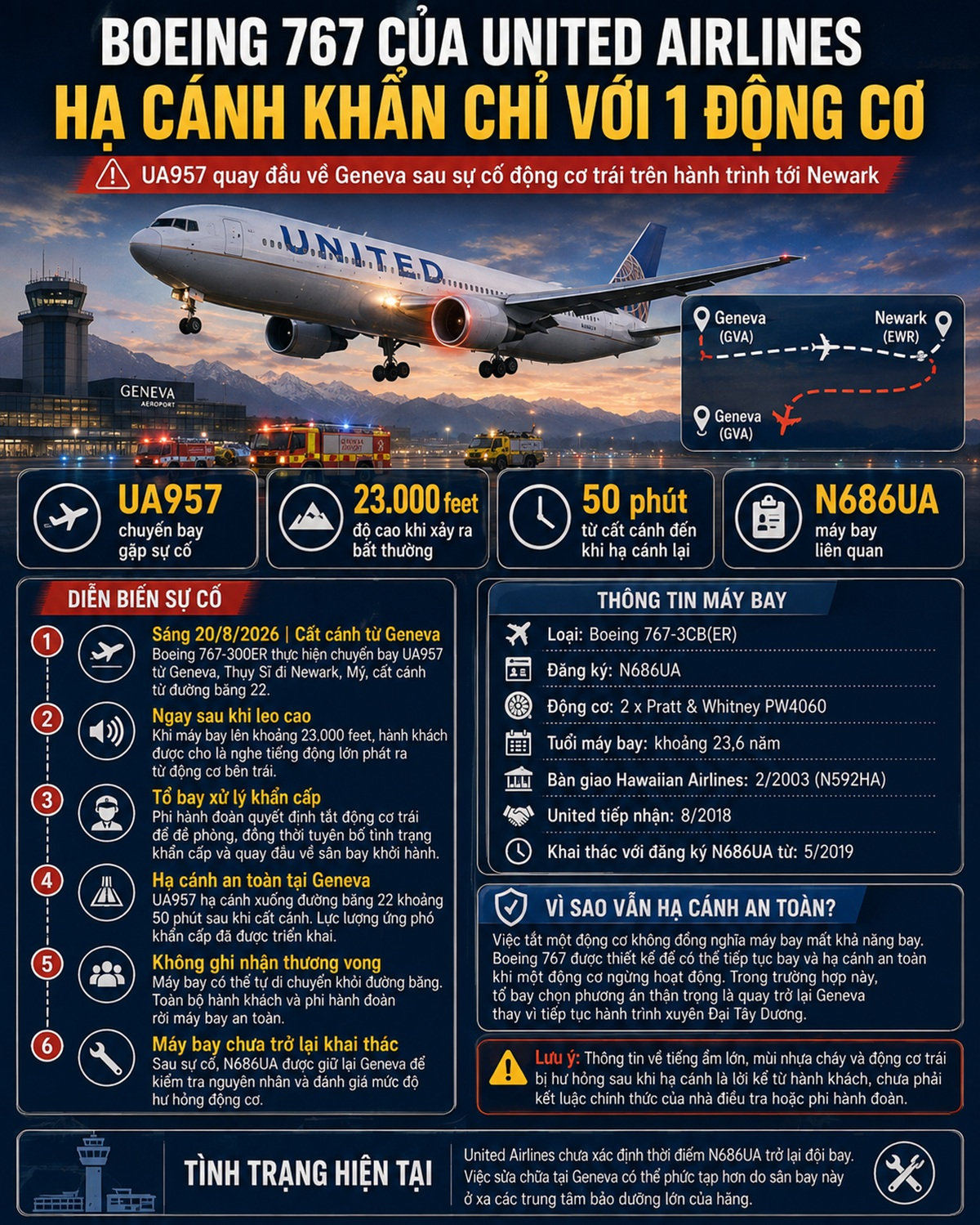 may bay United Airlines gap su co