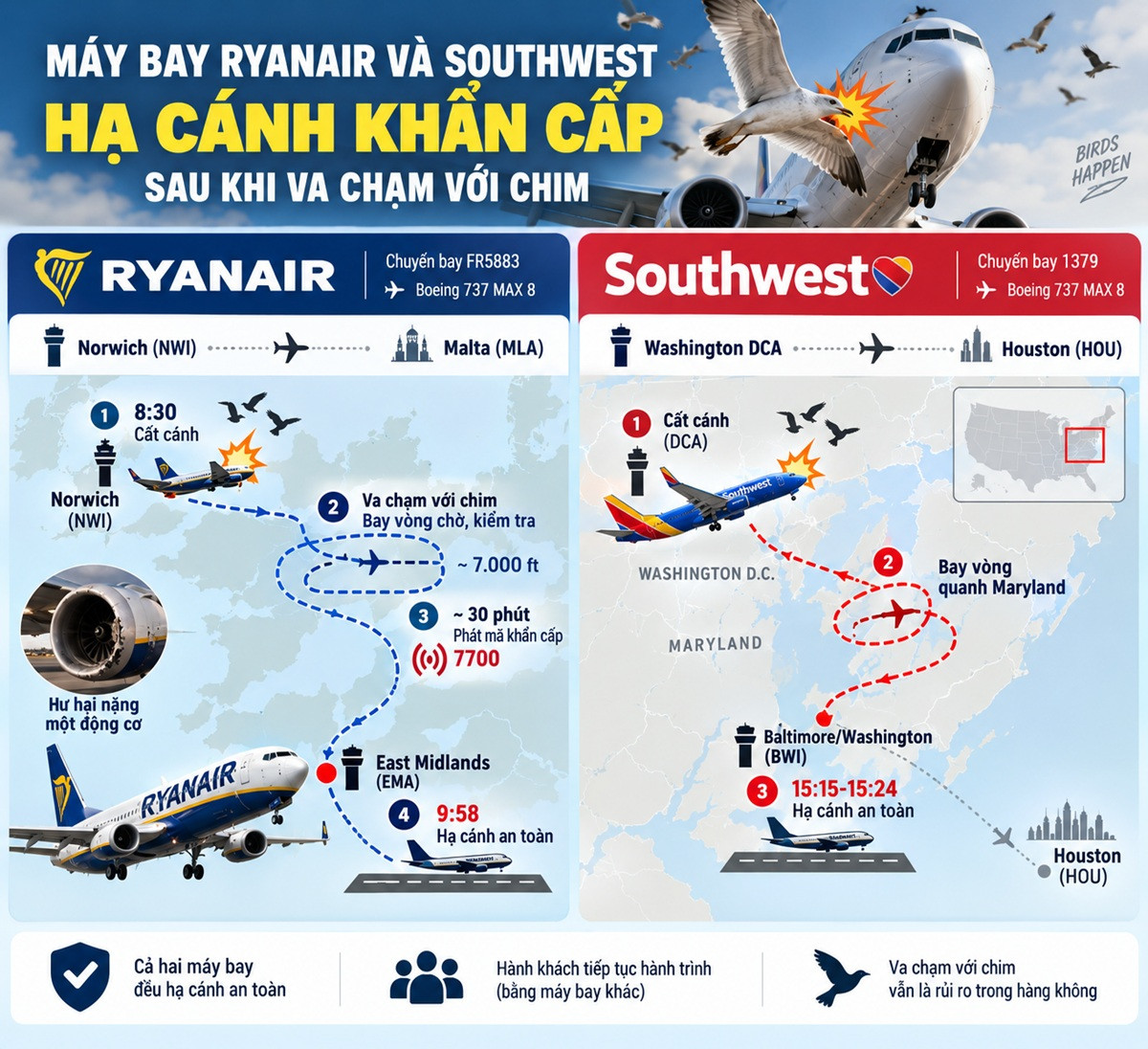 may bay va cham voi chim