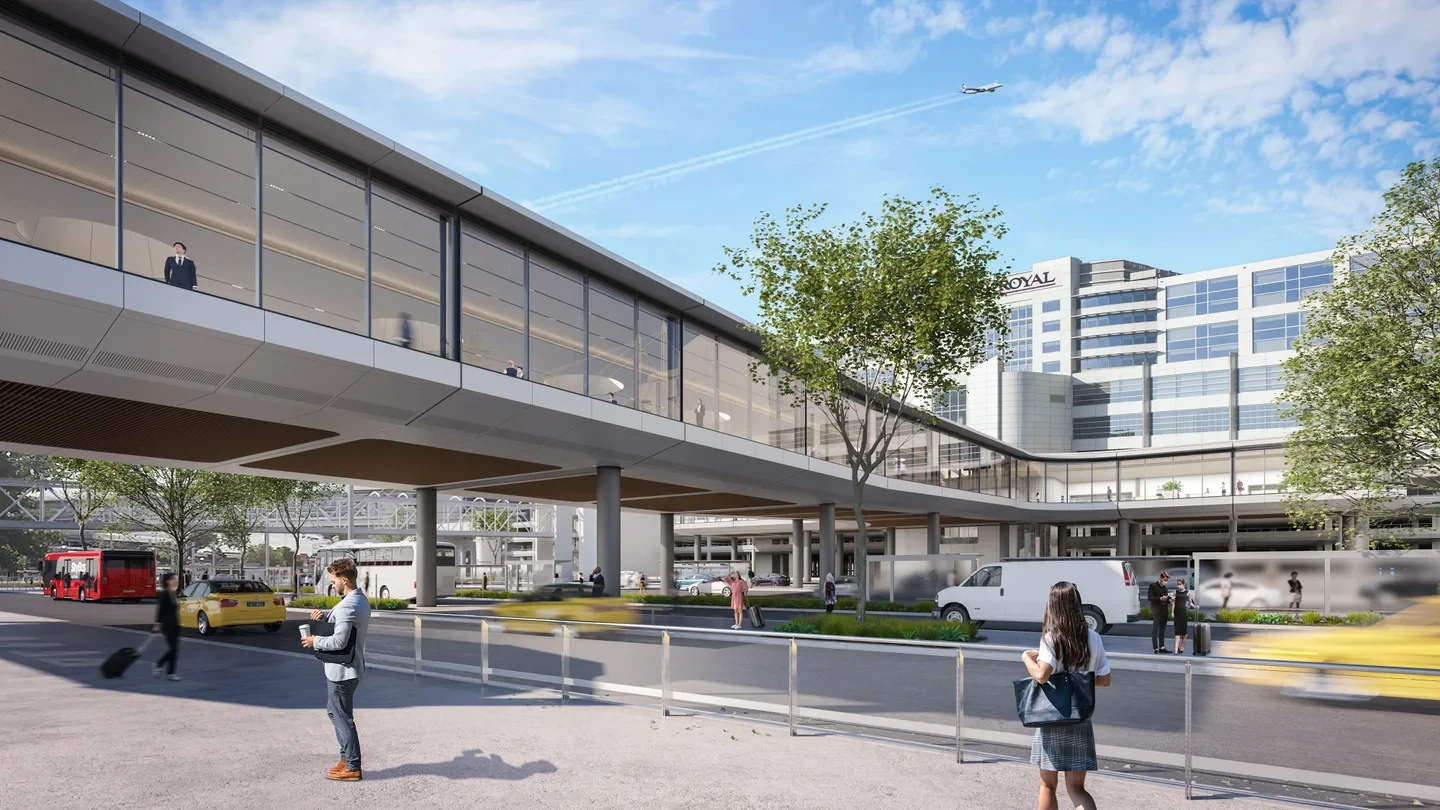 Forecourt view_new pedestrian bridge