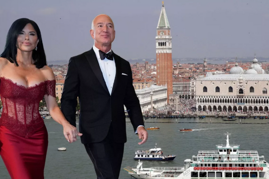 Tỷ phú Amazon cưới vợ, bầu trời Venice kẹt máy bay tư nhân