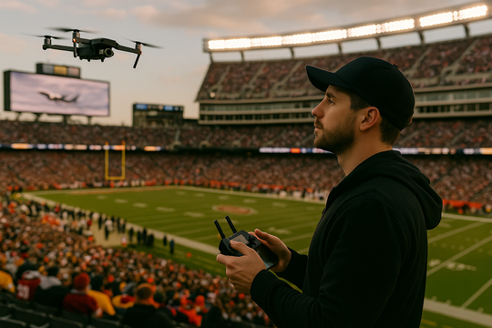 Bay drone trái phép vào sân vận động, người đàn ông bị quản chế