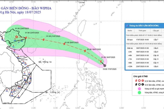 Bão Wipha hình thành, chưa ảnh hưởng hai vùng thông báo bay Việt Nam