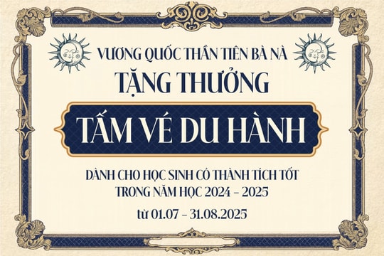 Giấy khen thay vé cáp treo tham quan Ba Na Hills