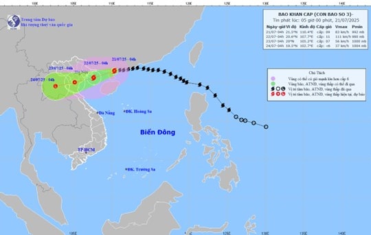 22h đêm nay, tâm bão có thể chạm vùng thông báo bay Hà Nội
