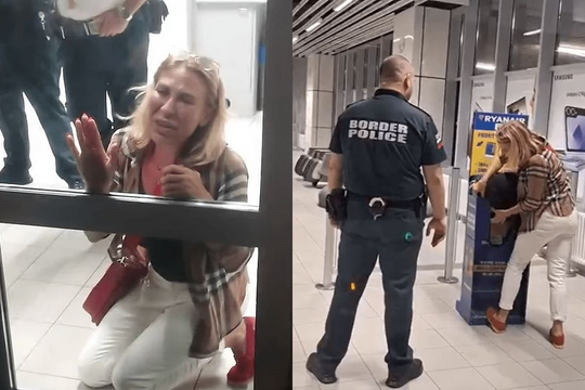 Hành lý quá khổ, hành khách quỳ gối khóc lóc xin hãng cho lên máy bay