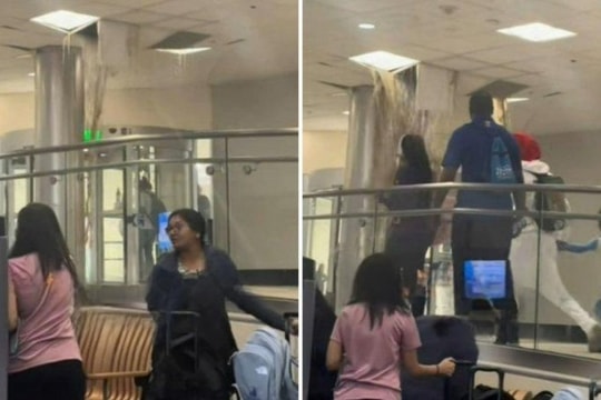 Nước thải tràn từ trần nhà ga, sân bay bận rộn nhất nước Mỹ bị phong tỏa