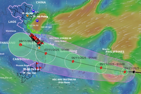 Bão Kalmaegi giật cấp 17 sắp gây mưa lớn ở Đà Nẵng - Đắk Lắk, 95 chuyến bay bị ảnh hưởng do bão