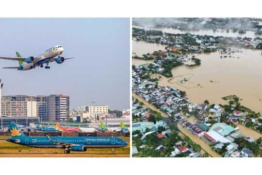 Giá vé máy bay ngày 21/11: Giá vé tăng nhẹ do đường sắt Bắc - Nam bị tê liệt vì bão lũ