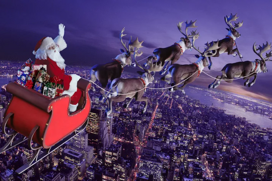 Tốc độ bay 'phi thường' của ông già Noel trong đêm Giáng sinh