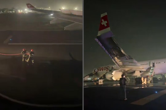 Cận cảnh động cơ máy bay bốc cháy ngay khi chuẩn bị rời khỏi mặt đất