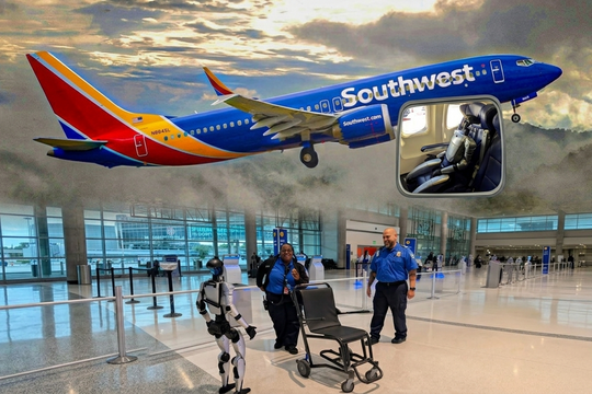 Southwest Airlines siết quy định sau loạt sự cố robot hình người trên máy bay