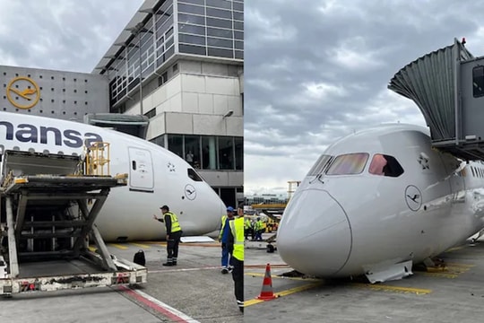 Boeing 787 của Lufthansa sập càng đáp trước, nhiều nhân viên bị thương