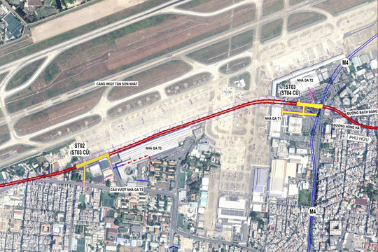 Đề xuất vị trí đặt 2 ga metro ngầm trong sân bay Tân Sơn Nhất