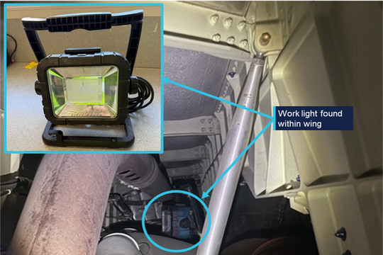 Đèn bảo dưỡng bị bỏ quên trong cánh Airbus A380 của Qantas