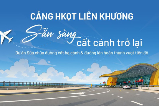 Cảng Hàng không quốc tế Liên Khương chính thức mở lại 'cánh cửa' bầu trời