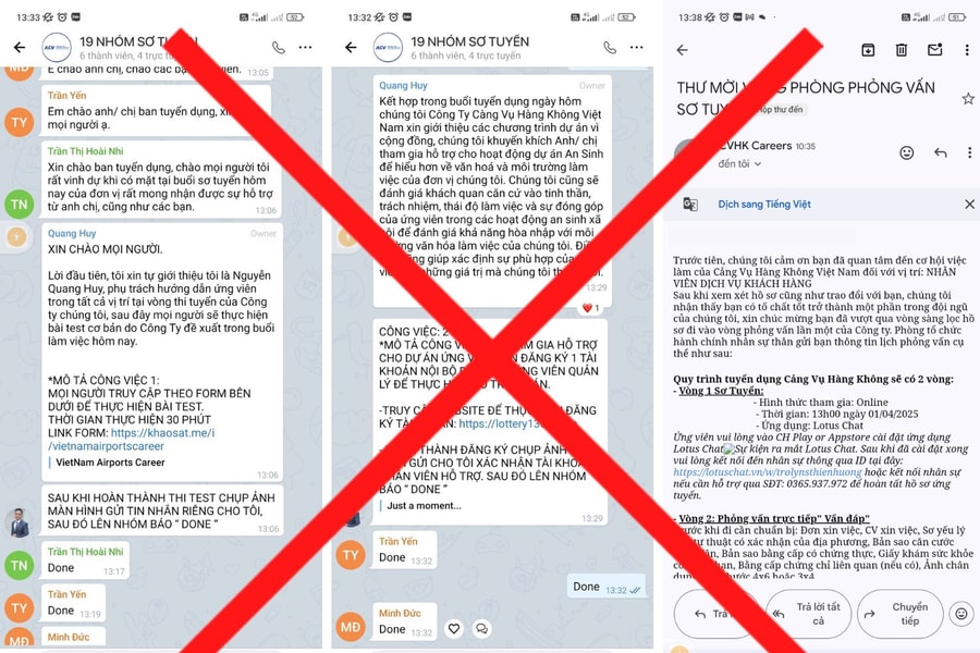 Cảnh giác lừa đảo góp vốn, tuyển dụng việc làm tại sân bay