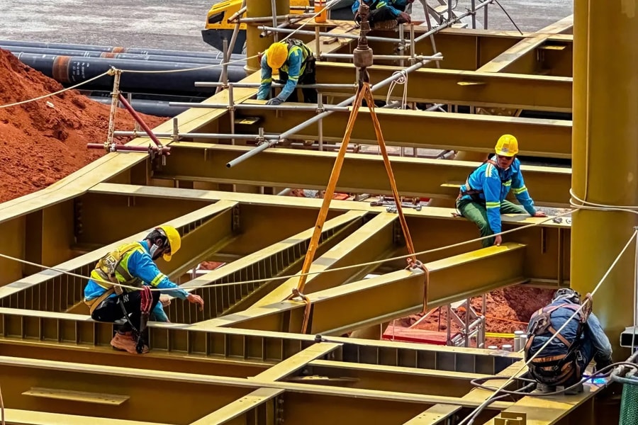 Thi công cầu ống lồng cố định, sân bay Long Thành