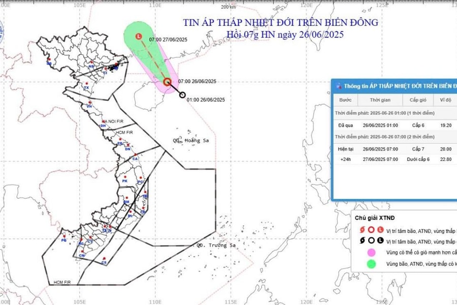 Dự báo thời tiết hàng không ngày 26/6: Mưa nhẹ ở một số sân bay