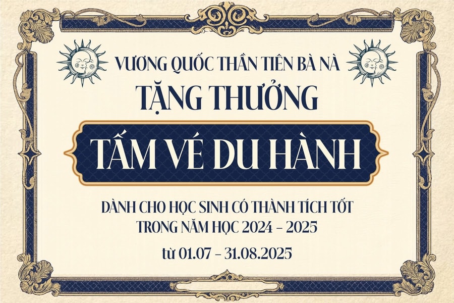 Giấy khen thay vé cáp treo tham quan Ba Na Hills