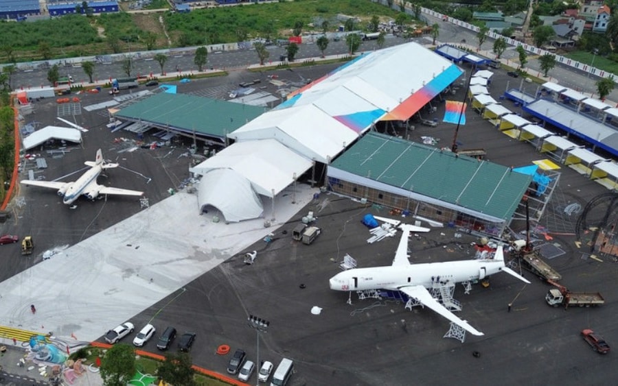 Dừng thi công Triển lãm thành tựu Đất nước do ảnh hưởng của bão số 5