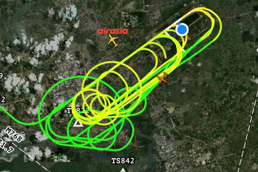 Video sân bay Long Thành đón chuyến bay hiệu chuẩn đầu tiên