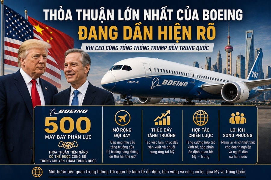 Chuyến thăm Trung Quốc của Tổng thống Trump sẽ giúp Boeing giành “siêu hợp đồng” 500 máy bay?