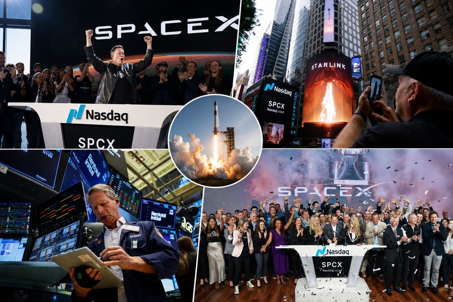 SpaceX bùng nổ trong ngày chào sàn Nasdaq, vốn hóa vượt 2.000 tỷ USD