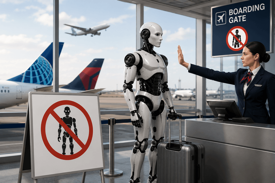 Thêm hai hãng hàng không cấm mang robot hình người lên máy bay