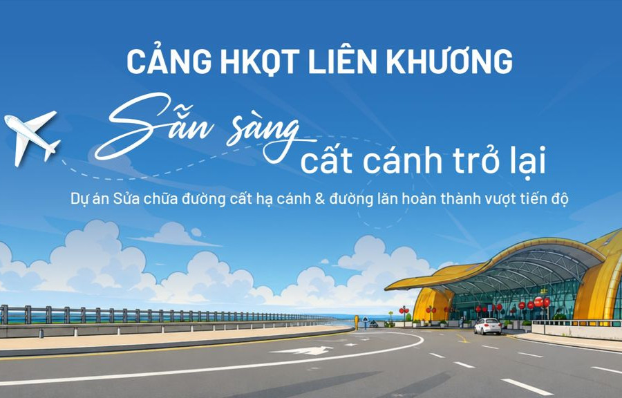 Cảng Hàng không quốc tế Liên Khương chính thức mở lại 'cánh cửa' bầu trời