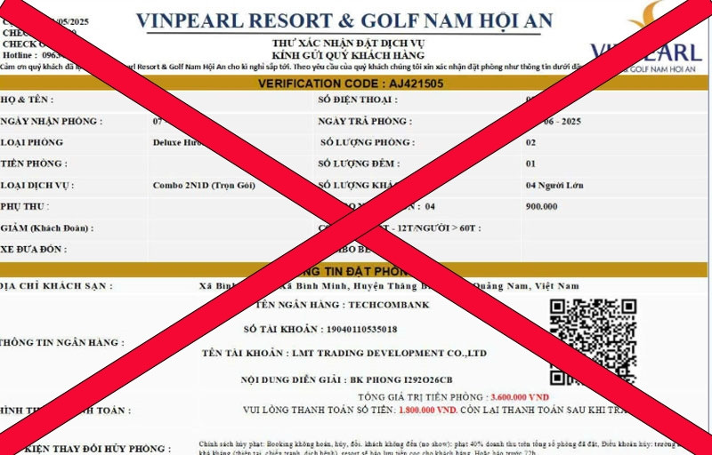 Cảnh giác thủ đoạn lừa đảo vé máy bay, tour và phòng giả dịp 2/9