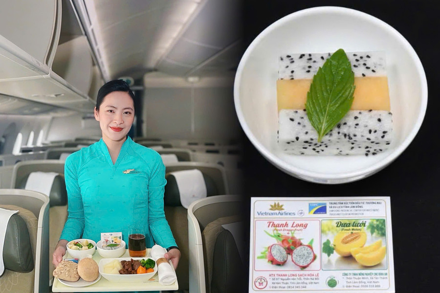 Nông sản Lâm Đồng lên thực đơn hạng thương gia của Vietnam Airlines