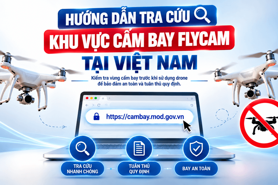 Hướng dẫn tra cứu khu vực cấm bay flycam/ drone tại Việt Nam