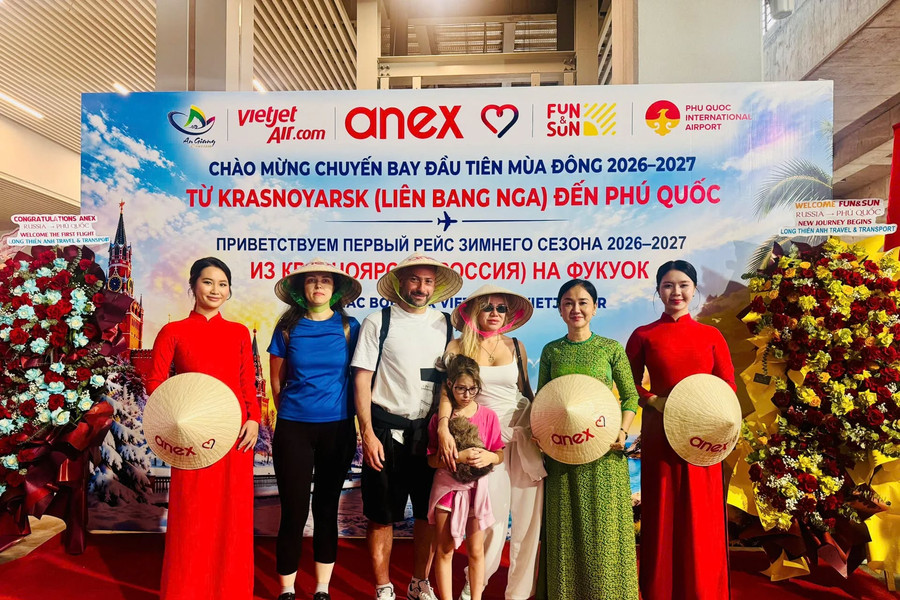 Chuyến bay thẳng đầu tiên đưa khách Nga tới Phú Quốc nghỉ đông